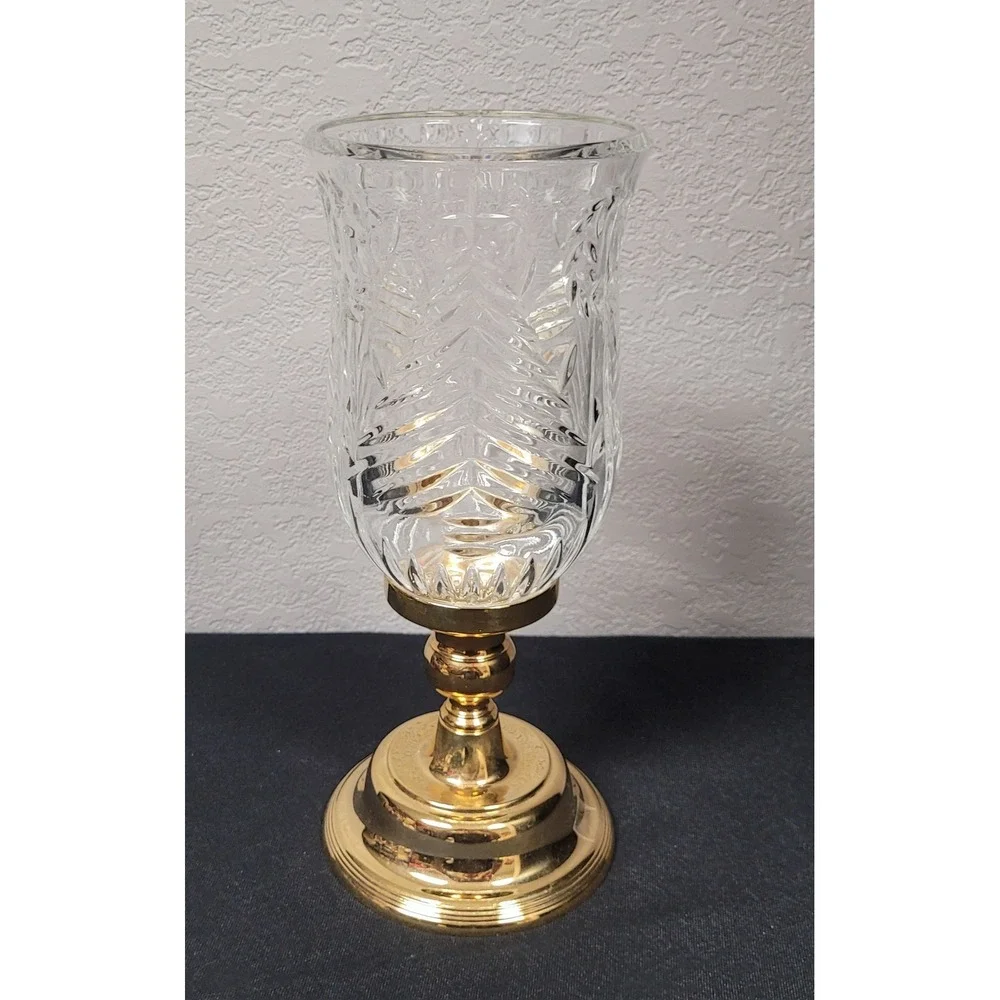 Vintage 1997 International Silver Company Crystal Tree Hurricane Lamp